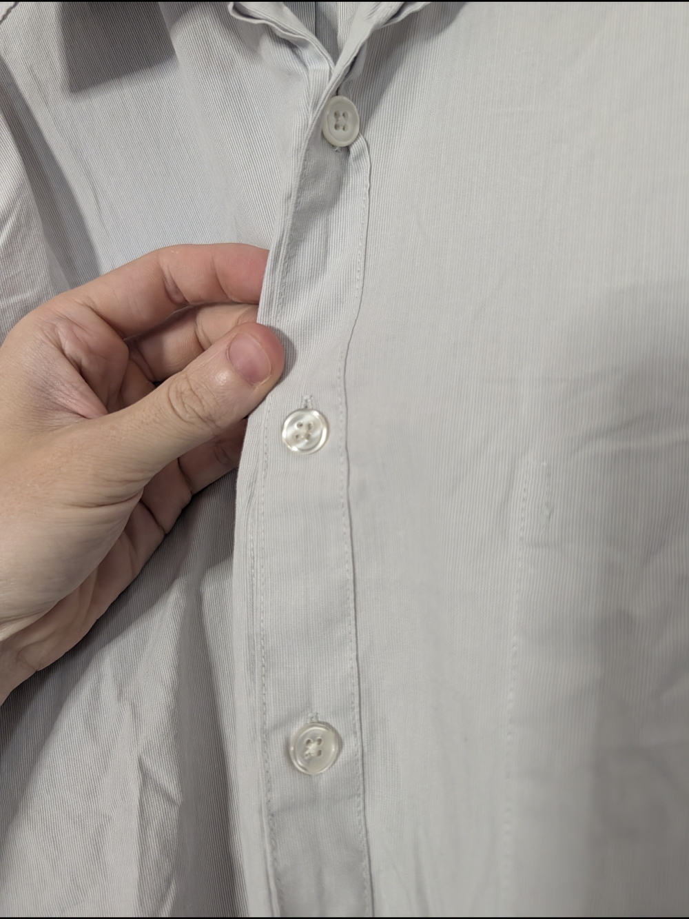 Steven Alan 2x MiUSA Gray & White Chambray Oxford Casual Button-down Shirts XL - Picture 9 of 16